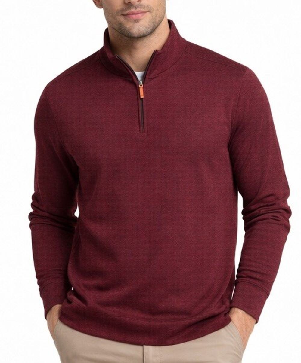 Mizzen Main Quarter Zip Pullover Mens XXL Burgundy Heather KPI Sweater Golf NWT